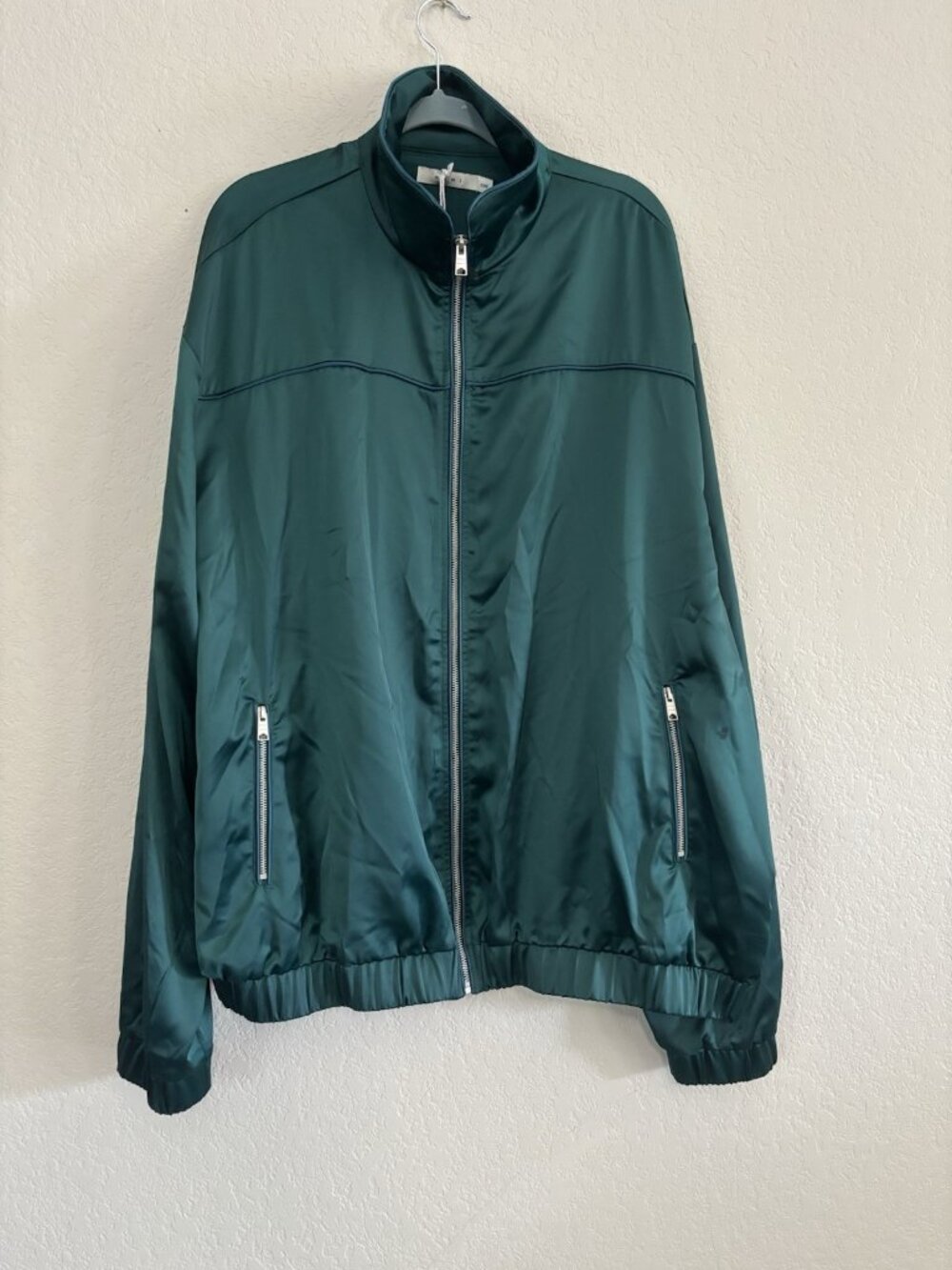 NWT Mnml Mens Satin Lounge Jacket Green Size XXXL 3XL